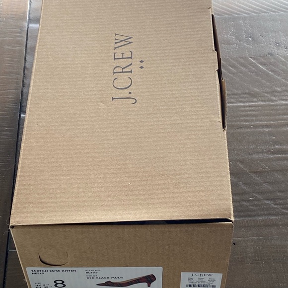 Brand NEW- J.Crew Factory Esme tartan kitten heels with bow- RED!!! Size 8 - Picture 4 of 6